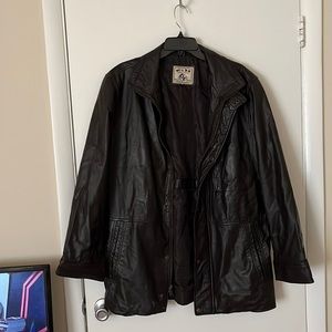 Wilda Women’s Chocolate Brown Leather Coat